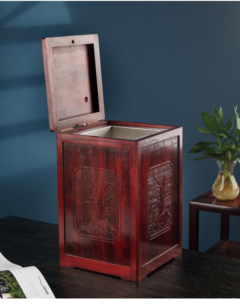 2022升级款红木垃圾桶新中式红木新中式垃圾桶茶水桶家用客厅创意轻奢
