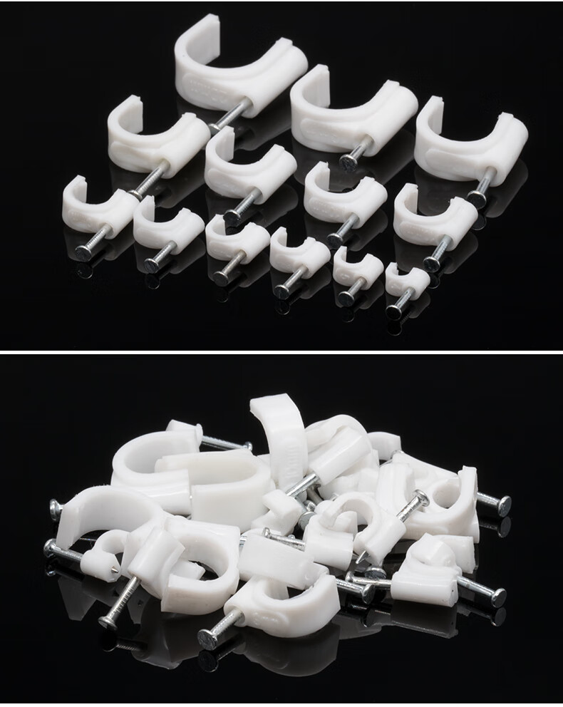 钢钉线卡圆形电线固定线卡子网线扣墙钉线钉电线卡扣理线器100粒圆形