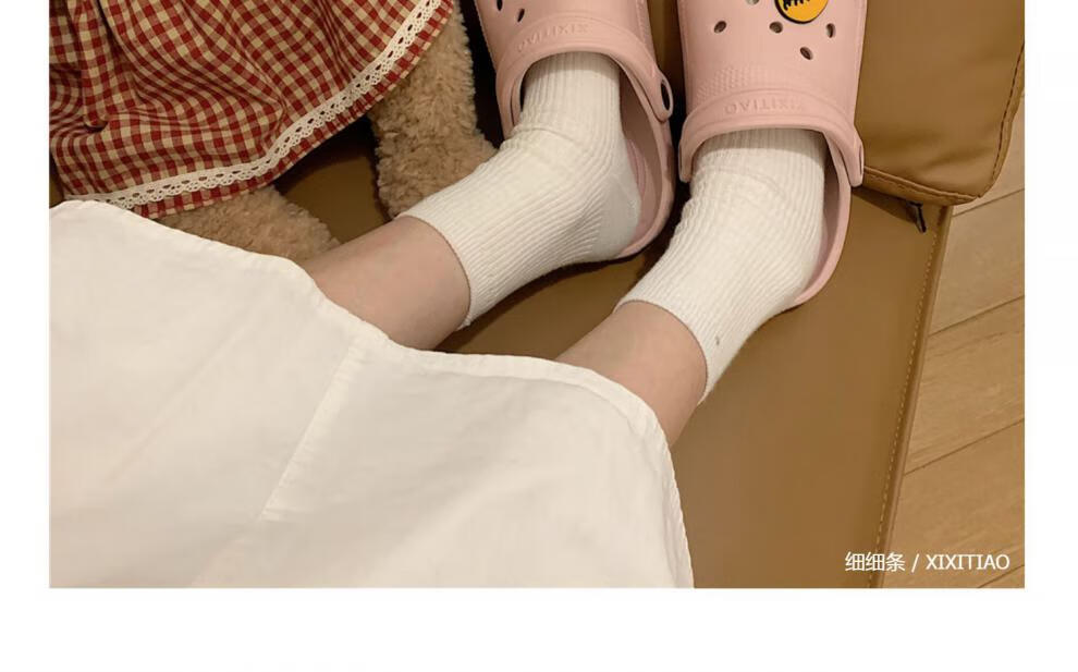 时尚新品鞋靴青少女生拖鞋洞洞鞋初中生高中生不露趾托鞋护士女可爱