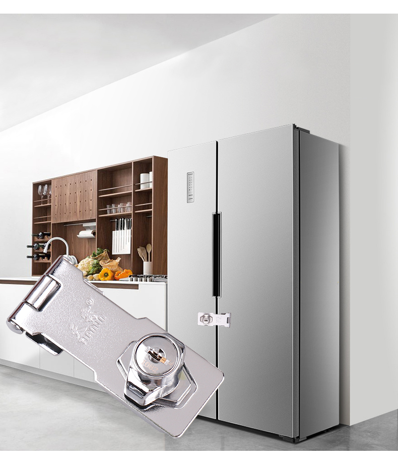 冰柜锁抽屉锁多功能柜子门锁免打孔粘贴式冰箱锁盗商用安全锁扣卧式