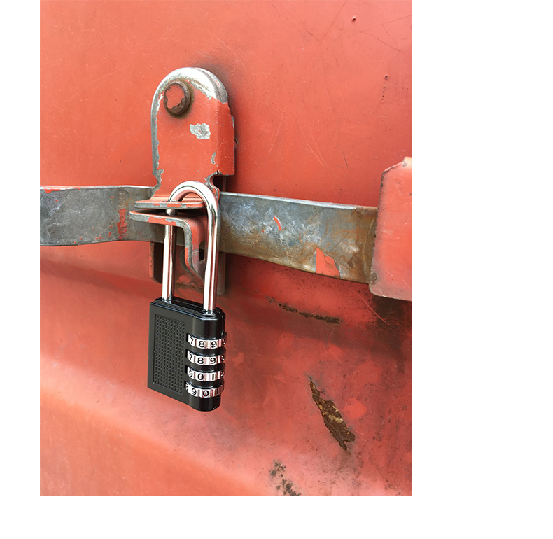 长梁密码锁更衣柜橱柜工具箱锁大门房门快递车箱式货车门密码挂锁hb03