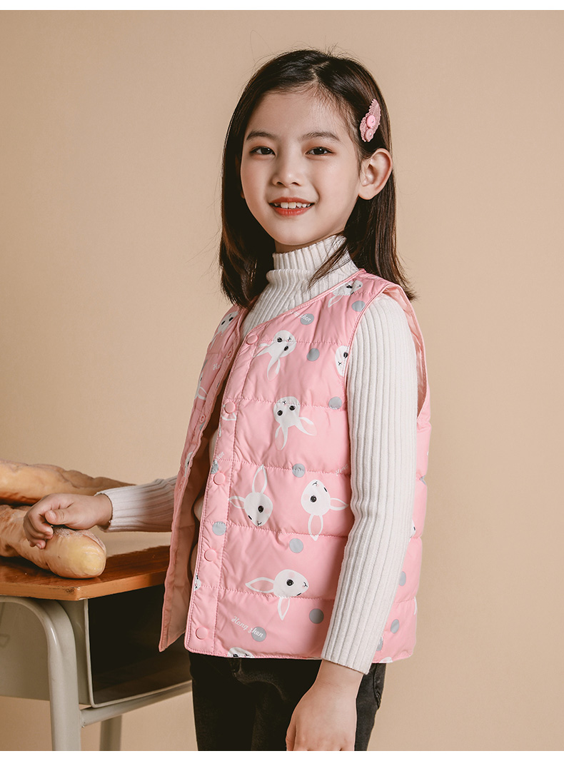 皮尔卡丹捡漏款女童马甲轻薄2021秋冬季新款中大童儿童保暖内穿背心