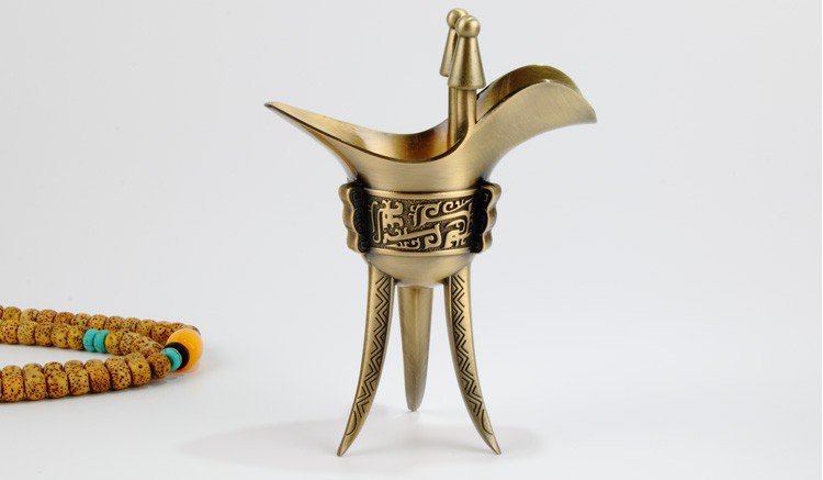 仿古青铜器爵樽金属古典饮酒器酒杯酒类厨sn0337 小号青古铜(20毫升