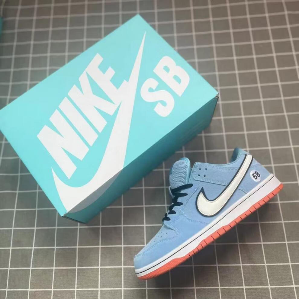 ked【莆田纯原】dunksb蓝白赛车气垫底aj低帮58赛车
