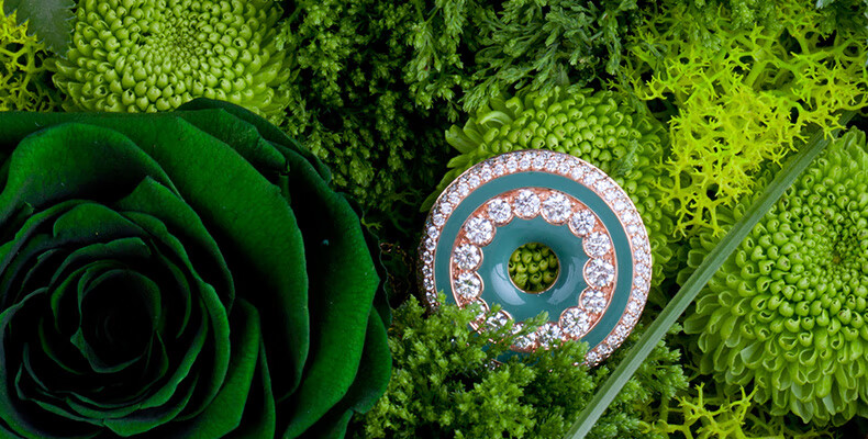 卓法利珠宝cloud云钻石吊坠 18k玫瑰金钻石项链 锁骨链 珐琅彩意大利