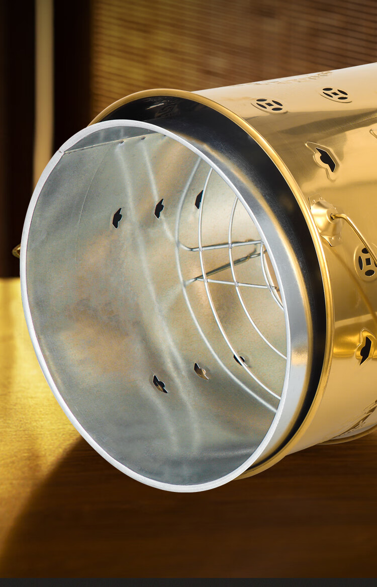 家用室内千元压花焚炉聚宝特大化纸炉烧品桶金小区金色不锈钢小号内胆