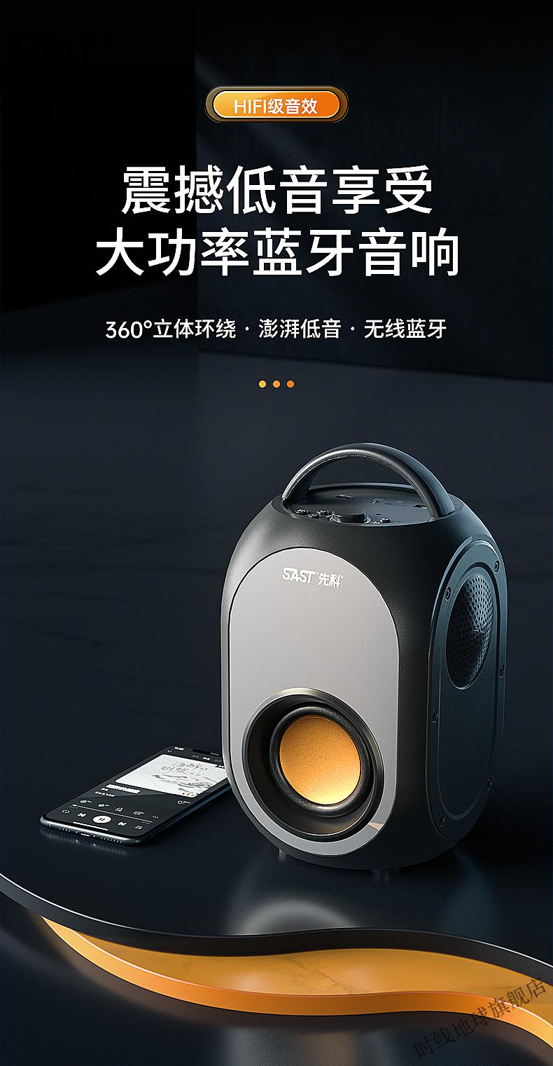 先科v31蓝牙音响手提便携式小音响迷你小型户外家用大音量重低音炮