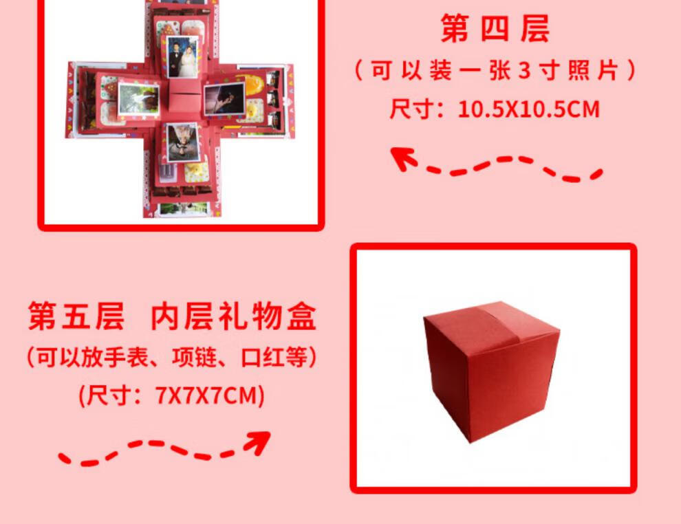 仪式感礼物空盒子爆炸礼盒可抽钱五层套娃diy空盒多层抖音同款创意