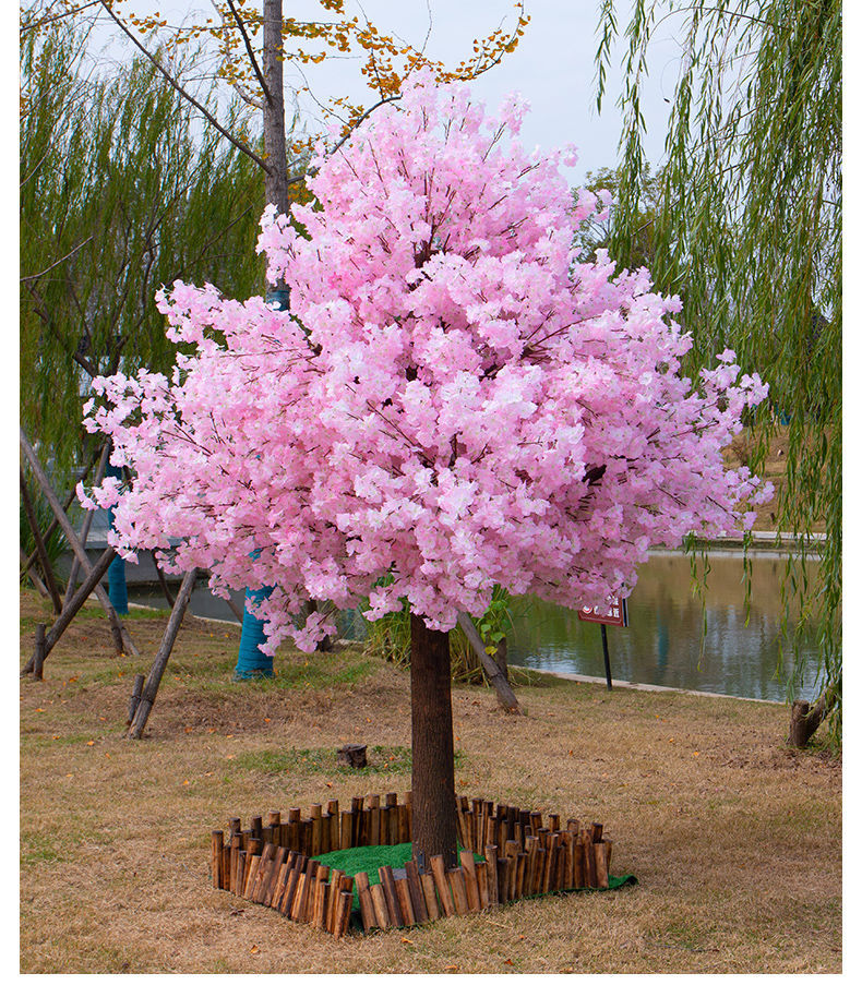 【精选】仿真樱花树假樱花树婚庆室内装饰假桃花树仿真重瓣樱花大型