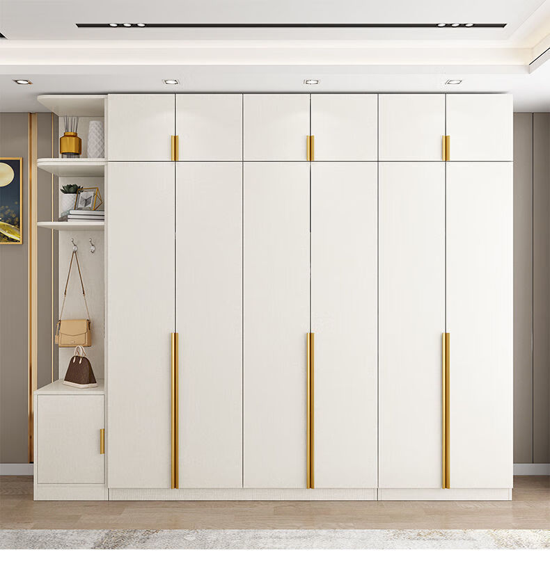 舒格亚2022新款欧式衣柜实木质大衣柜简易组装家用卧室对开门储物柜