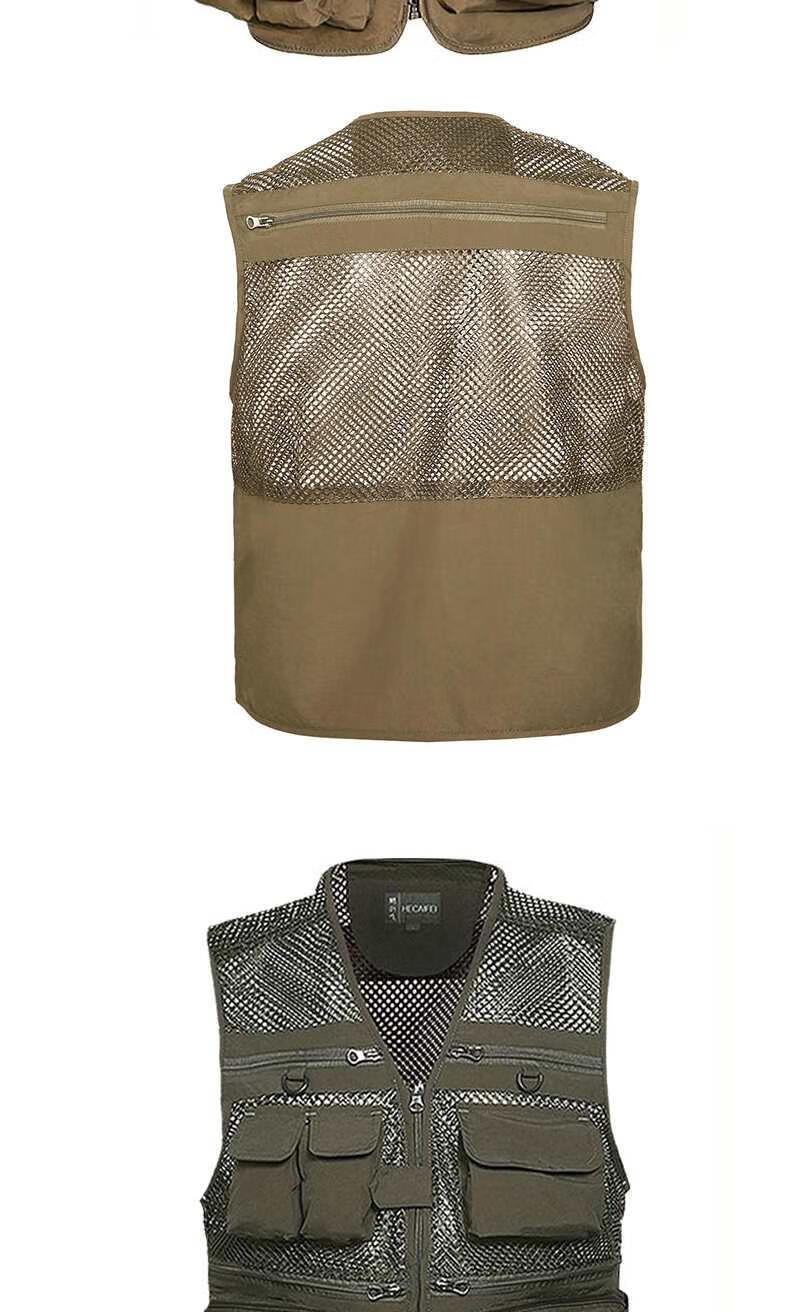 休闲修身摄影马甲夏季薄款中老年网眼马甲钓鱼摄影男士马夹背心速干多