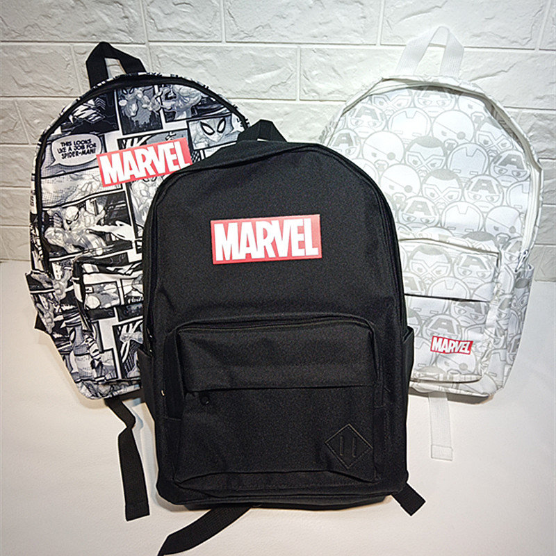 迪士尼卡通漫威个性时尚休闲蜘蛛侠双肩包学生书包背包黑色