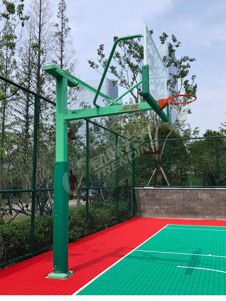 金陵地埋式篮球架户外标准成人比赛固定单臂立柱学校训练gdj至1ab立柱