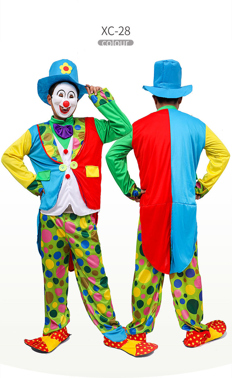 六一节儿童节表演服饰演出装扮男女款小丑服装小丑衣服套装xc32小丑