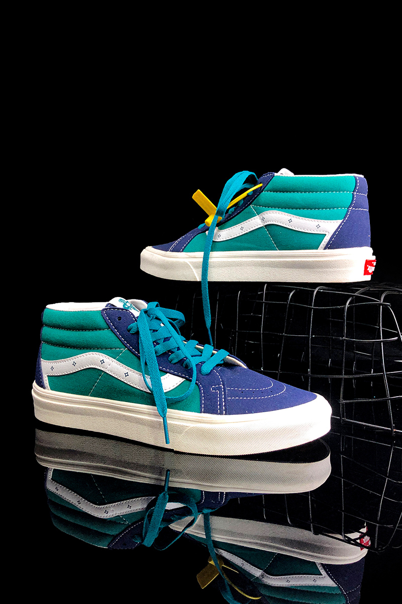 万斯联名同款sk8mid绿中帮鞋小红书款帆布鞋解构男鞋大码板鞋潮牌双面