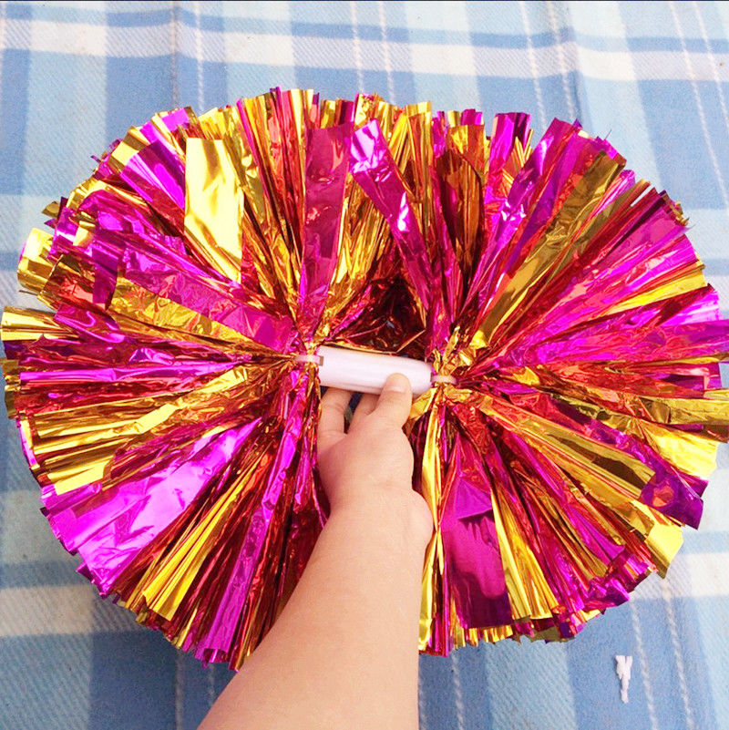 啦啦操花球啦啦队手拿花舞蹈演出手摇花广场舞手柄双头拉拉队手花蓝色