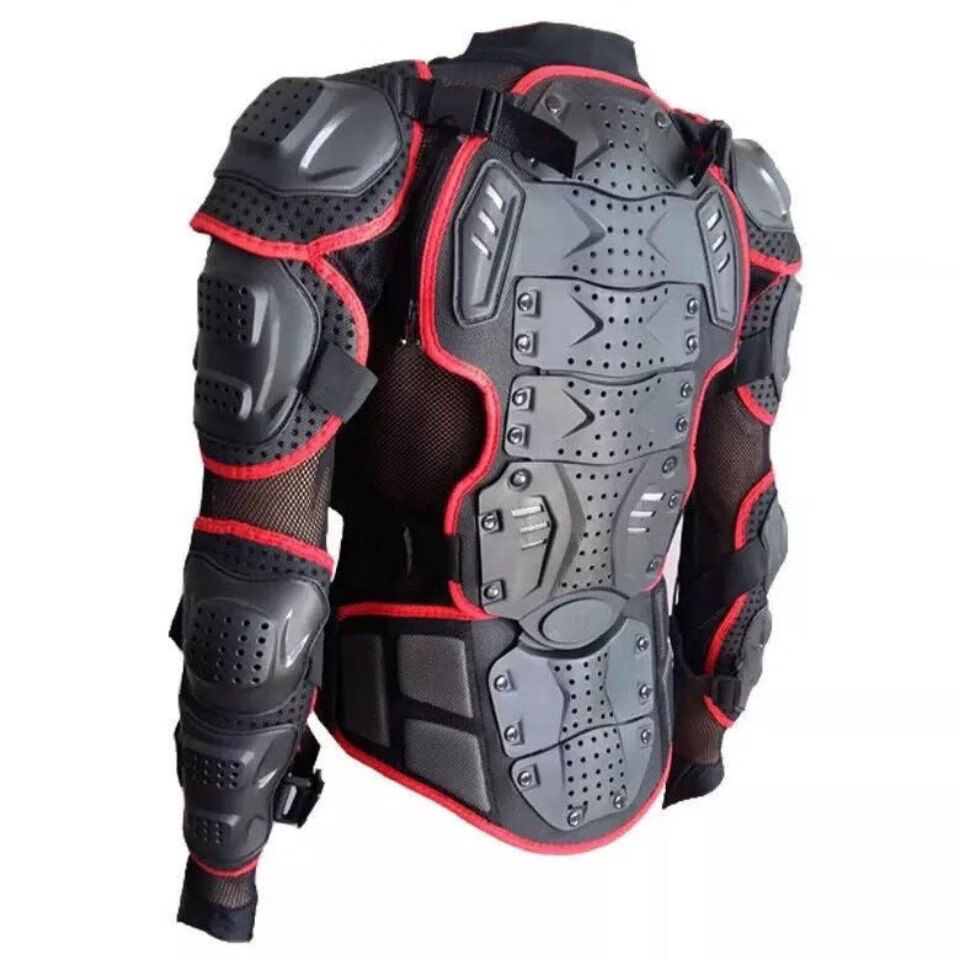 摩托车活动护甲衣盔甲骑行防摔服男女越野机车骑士防护护具四季款红色