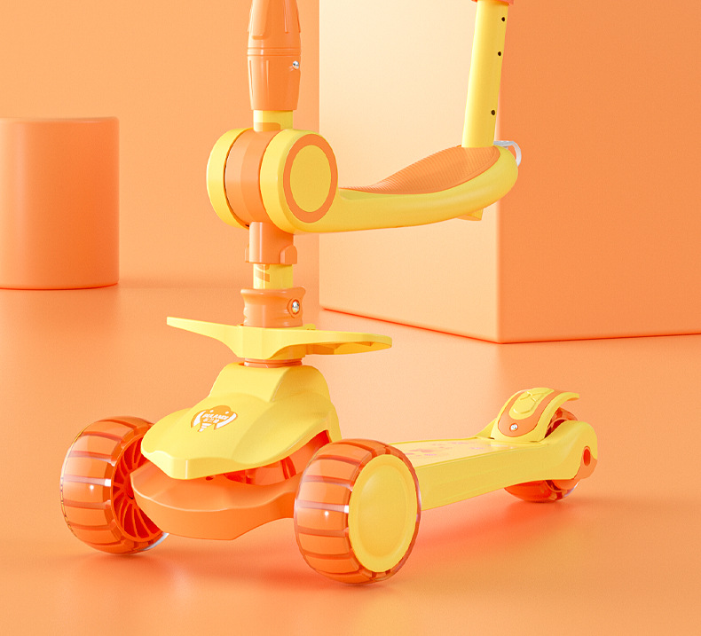 迪士尼 滑板车儿童3一6岁宝宝1-3岁三合一小孩溜溜车6一12单脚滑滑车