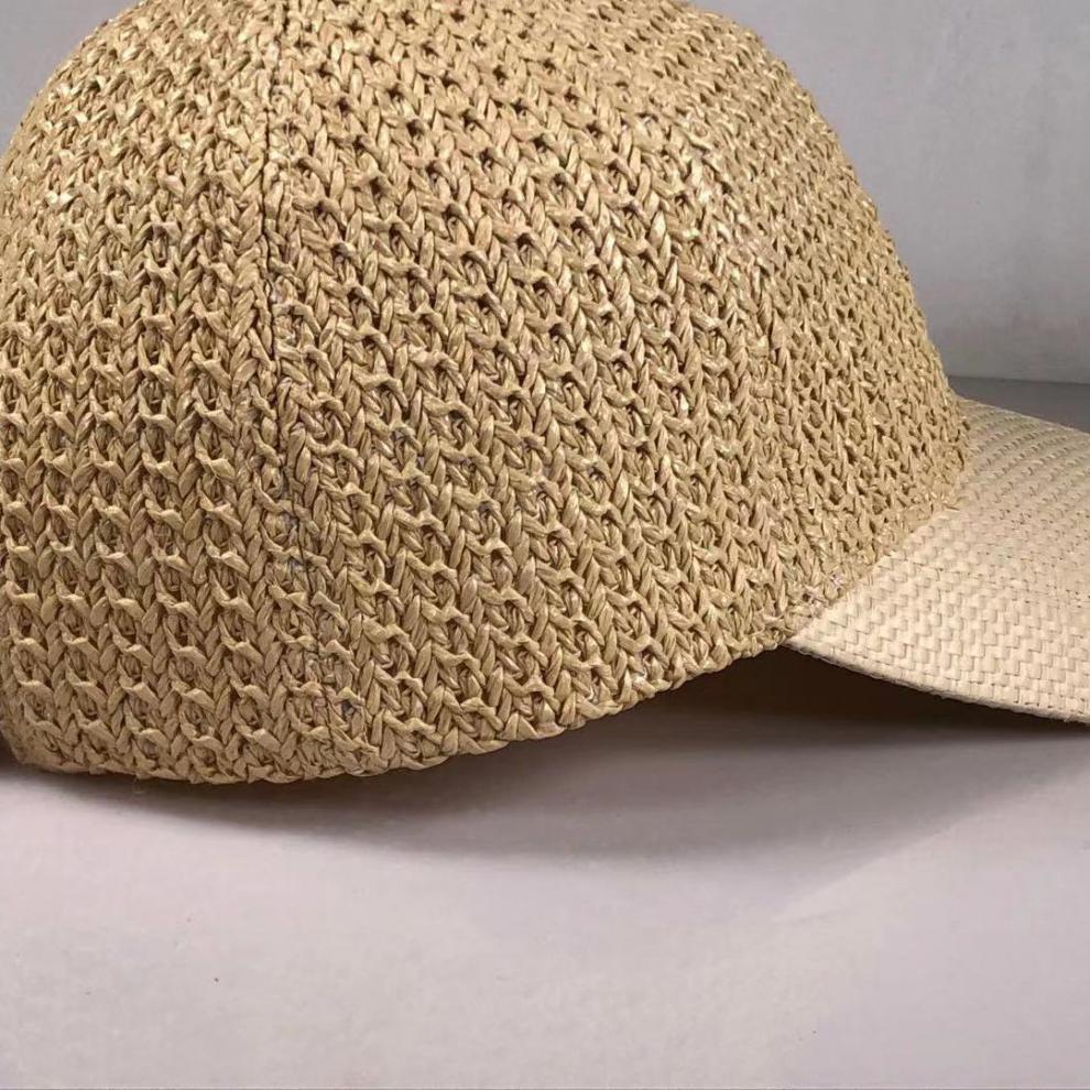 草帽编织拉菲草草帽手工编织清凉遮阳防晒帽休闲鸭舌帽帽子通用夏季