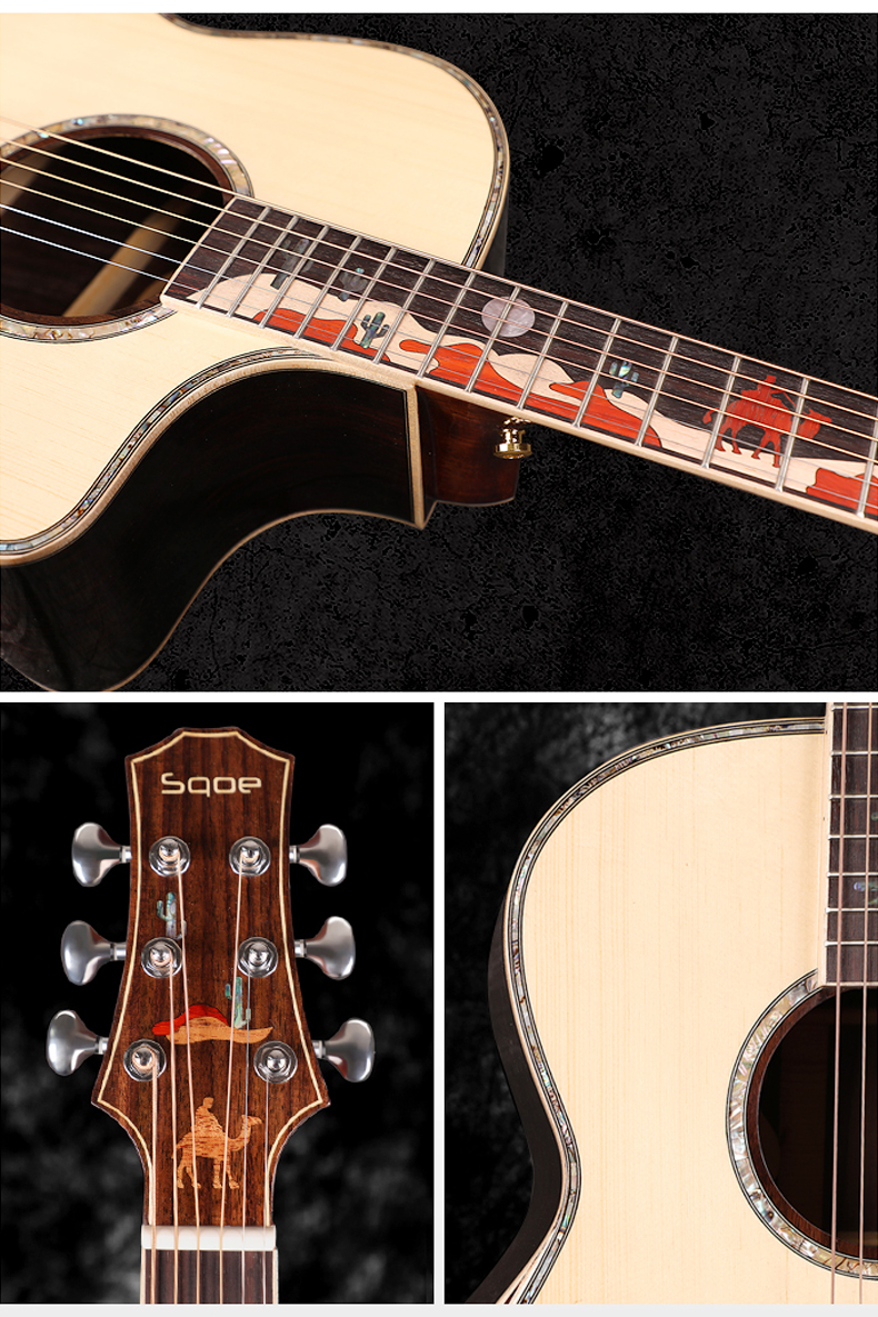 【保价30天】沙漠骆驼sqoe单板全单民谣吉他初学者男女入门学生自用