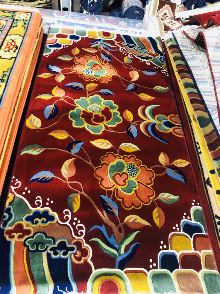 纯羊毛藏式地毯长条羊毛地毯新款新西兰羊毛罗汉床边卧