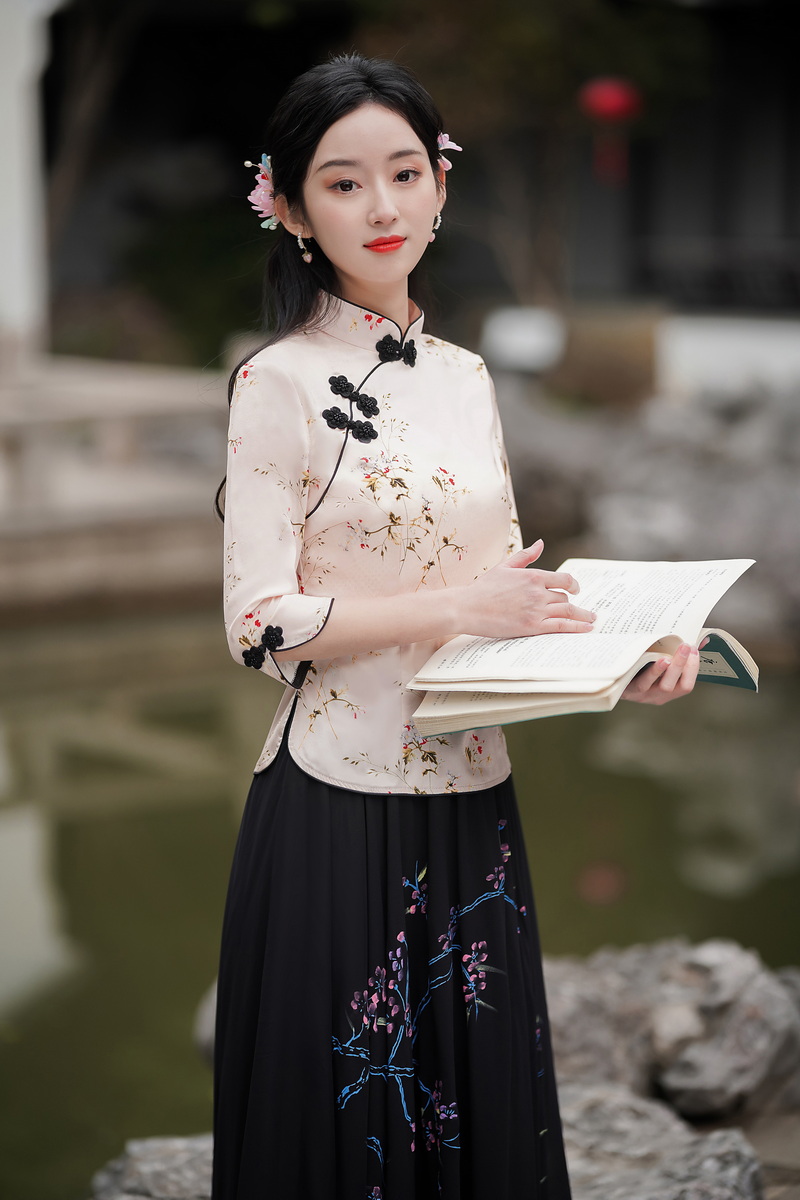 慕芭琪唐装旗袍女套装2022春夏新款中式复古民国风改良气质修身显瘦