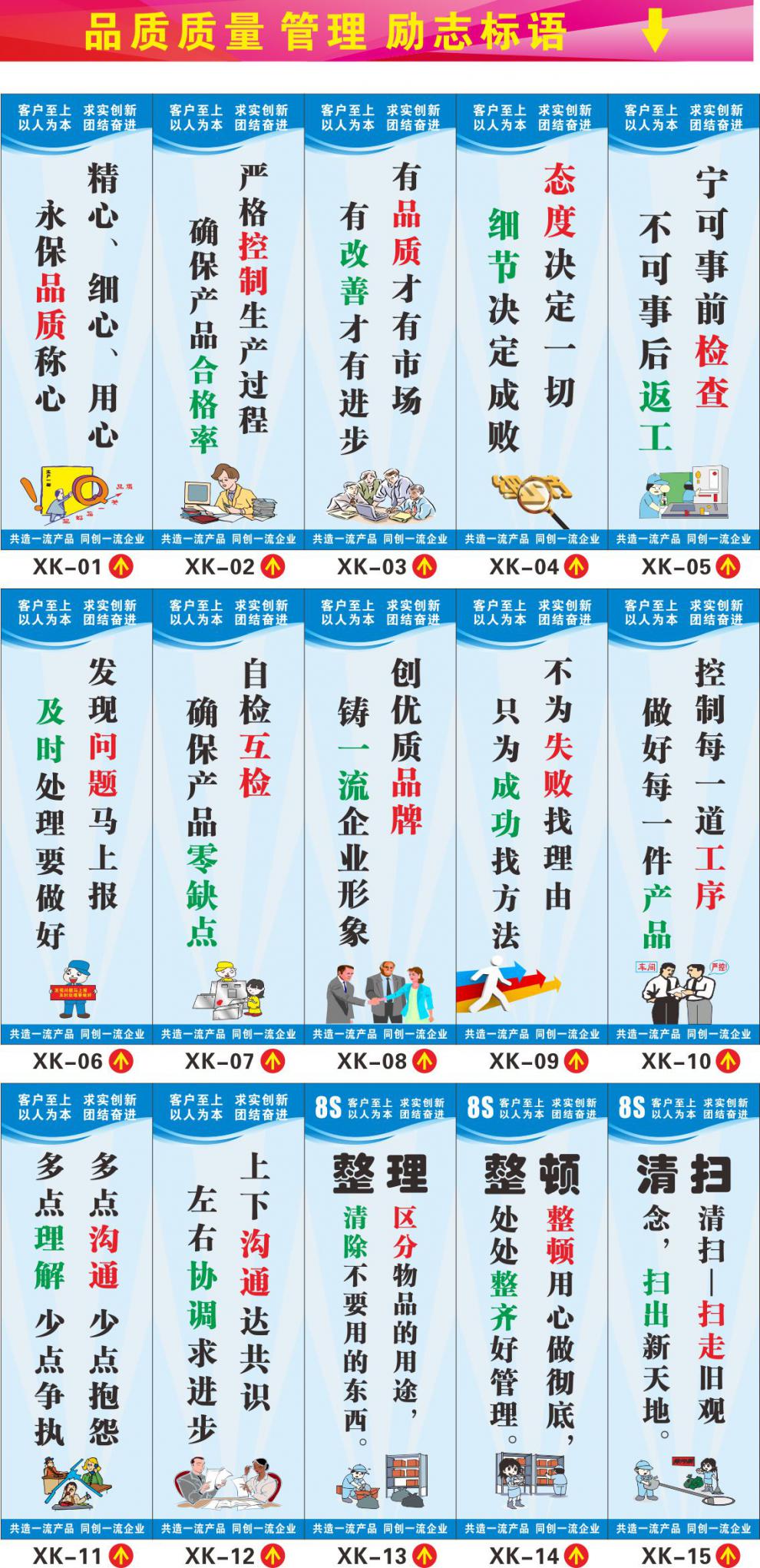 企業文化品質標語口號工廠車間7s標識質量標牌生產掛圖管理kt板8s標語