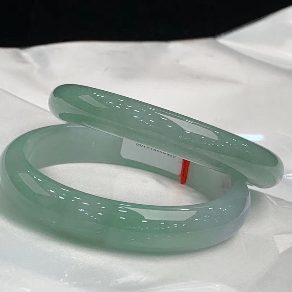 高瑞品质【带证书】缅甸天然冰种油青玉手镯翡翠手镯货玉石女款送礼送