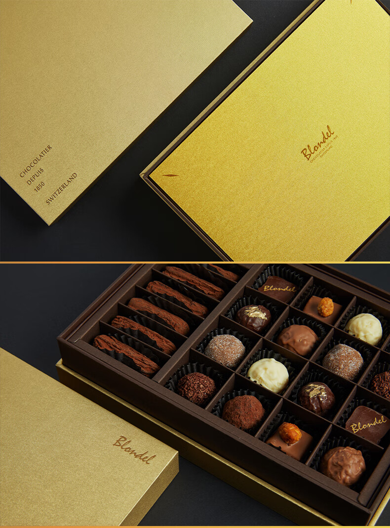 blondel布隆德松露形巧克力尊享礼盒22颗装进口零食新年礼物送礼