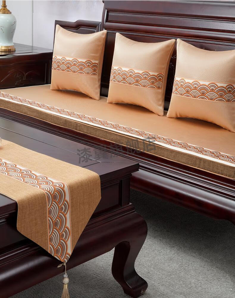水星红木沙发坐垫全套夏天款冰丝沙发垫红木坐垫套罩夏季透气实木座垫