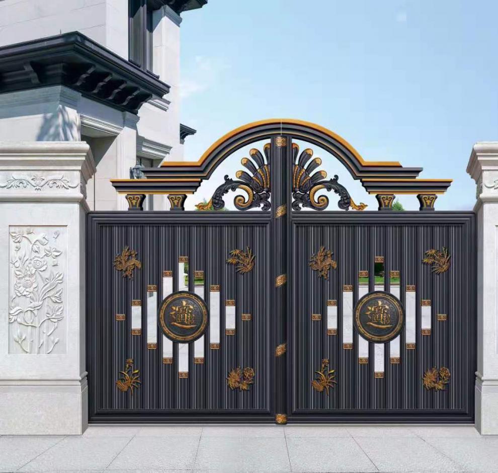 智家派 不锈钢庭院门对开农村大门别墅围墙门自建房中式轻奢院子大门