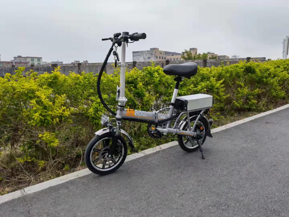 周游者14寸新国标可上牌铝合金代驾专用锂电折叠电动自行车 黑色顶配