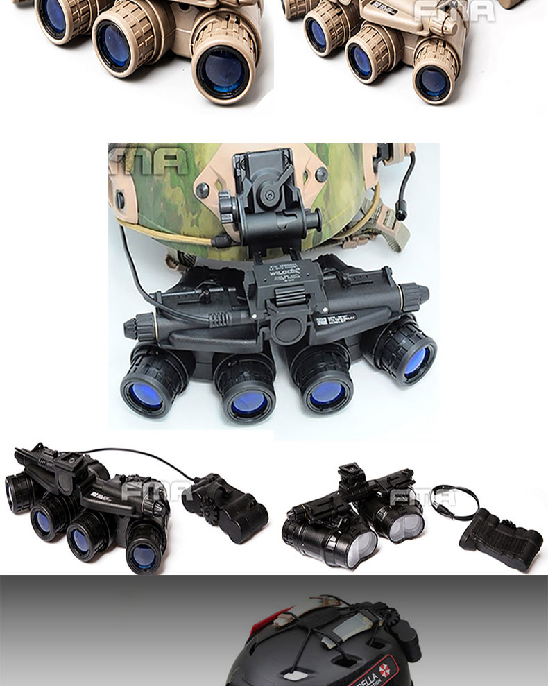 四目夜视镜仪户外战术装备双目望远镜pvs18四目夜视仪套装模型热成像