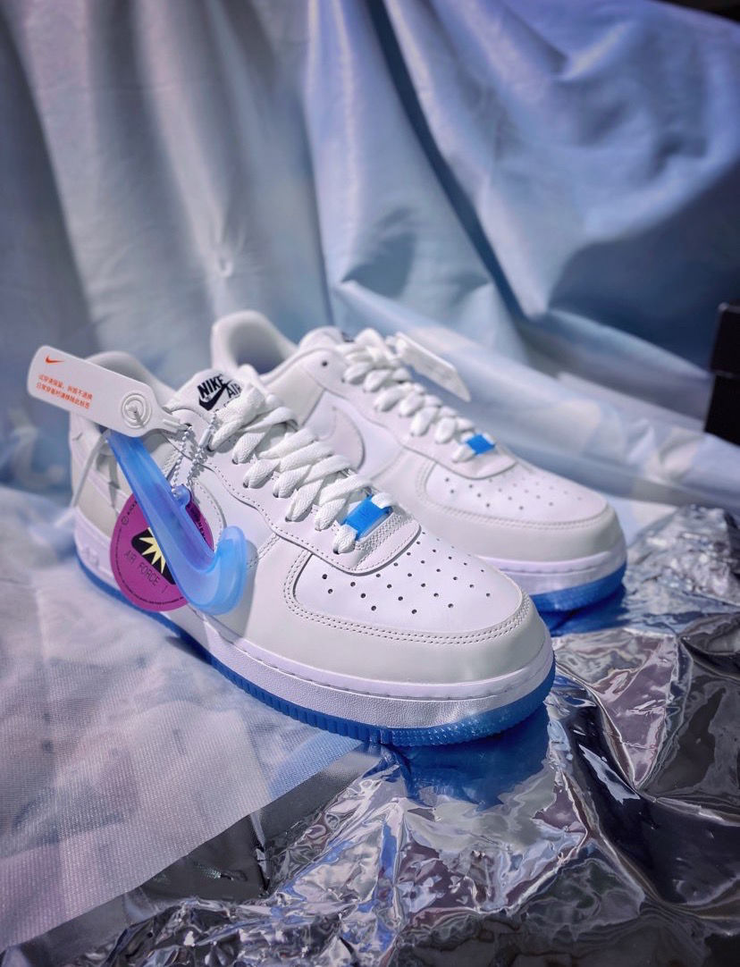 莆田纯原1空军一号af1热感应变色龙低帮白蓝粉af1板鞋af1勾变带小勾36