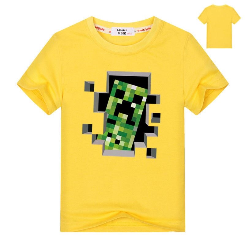 minecraft我的联名夏季薄款短袖同款dream衣服棉京菲依 夜光款-黑 120