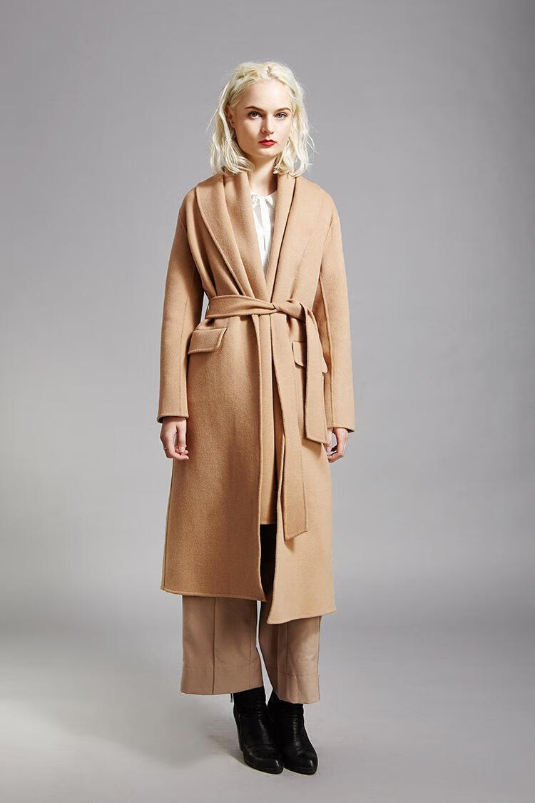 欧芙影新品毛绒腰带双面毛呢大衣腰带女装饰黑红米宽长粗纺毛绒绑带