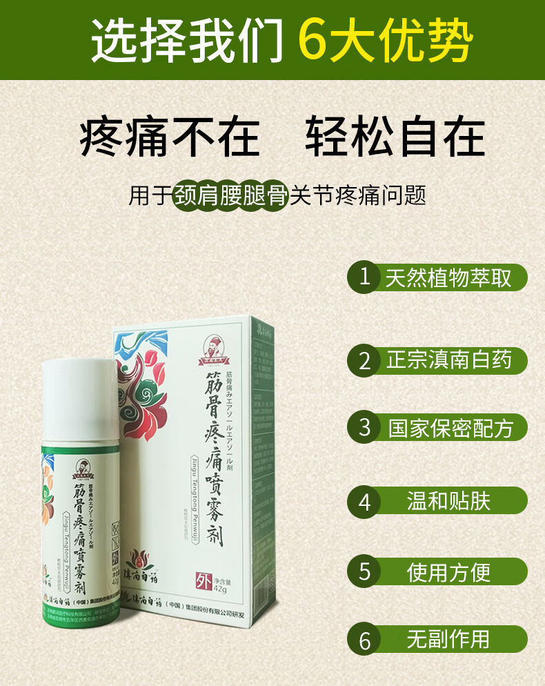 筋骨疼痛喷雾剂万痛筋骨液跌打损伤喷雾缓解淤肿肌肉酸痛 3瓶【图片