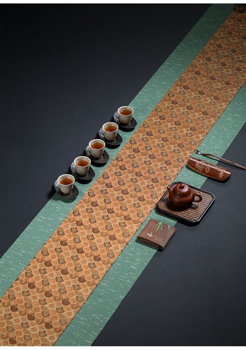 日本西阵织茶席哲明西阵织禅意茶席麻布茶垫桌旗布艺中式简约织锦茶台