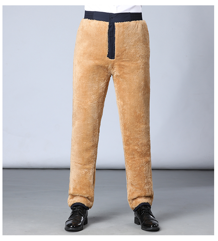 男70岁穿特厚裤子外穿中老年棉裤男冬季三层加绒加厚爸爸装高腰深档