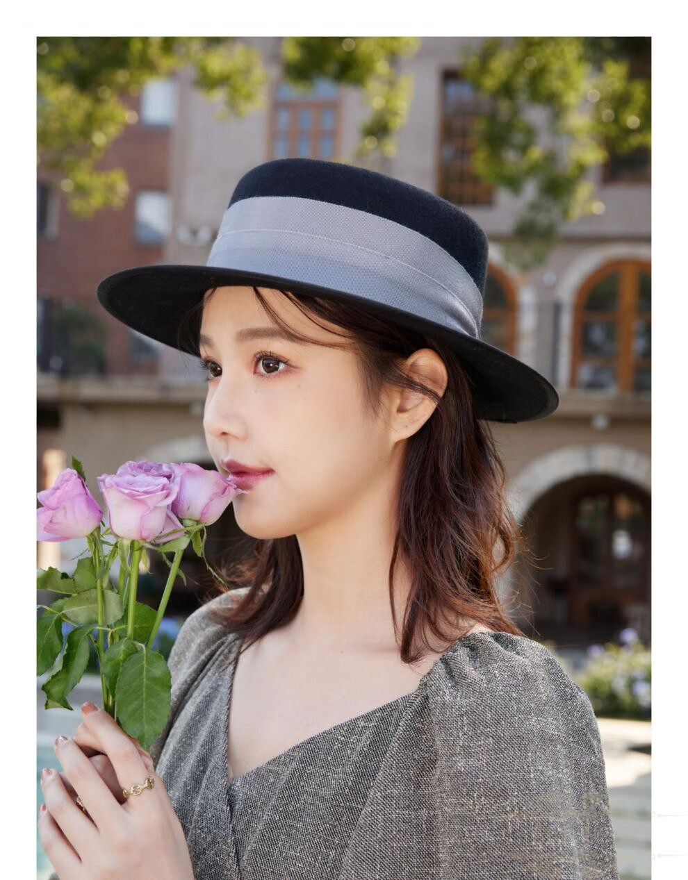 cut up品牌法式羊毛平顶帽休闲时尚优雅平檐礼帽女2022年 黑色 可调节