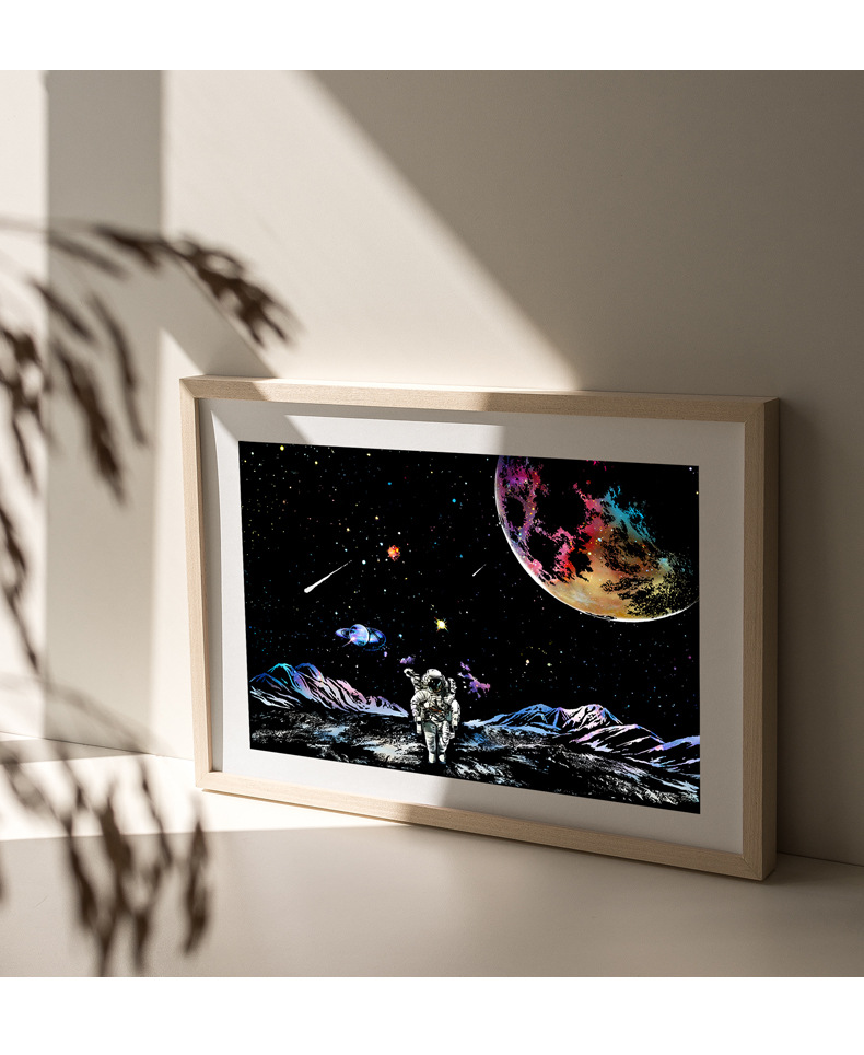 【现货闪发】刮刮画太空 a3彩色星球刮画宇航员太空探索系列手工刮刮