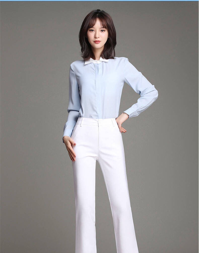 休闲裤女春装白色微喇叭裤加绒正装职业女高腰显瘦弹力休闲裤肥加大