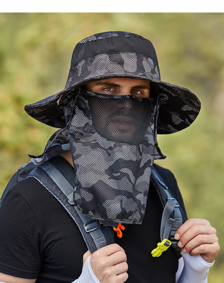 俞兆林春夏遮阳帽子钓鱼防晒帽渔夫大檐速干登山徒步丛林帽男春秋新款