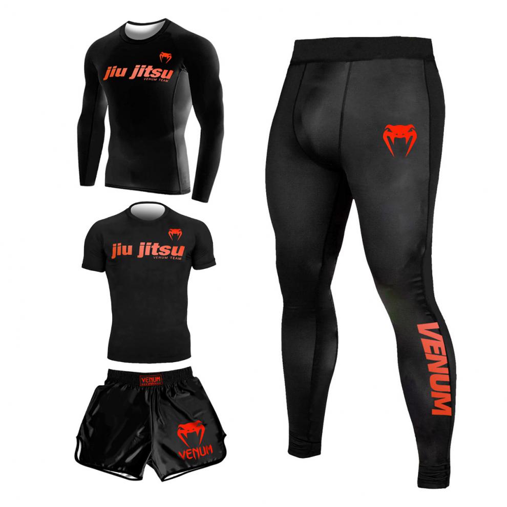 散打服拳击训练比赛服装练功服武术搏击格斗运动服套装毒液服四件套