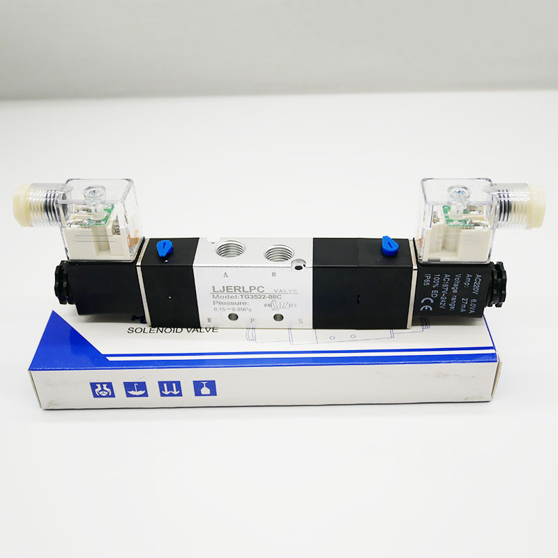 索诺天工stnc中泄式tg3522-08e三位五通气动电磁阀tg3512-06e tg3542