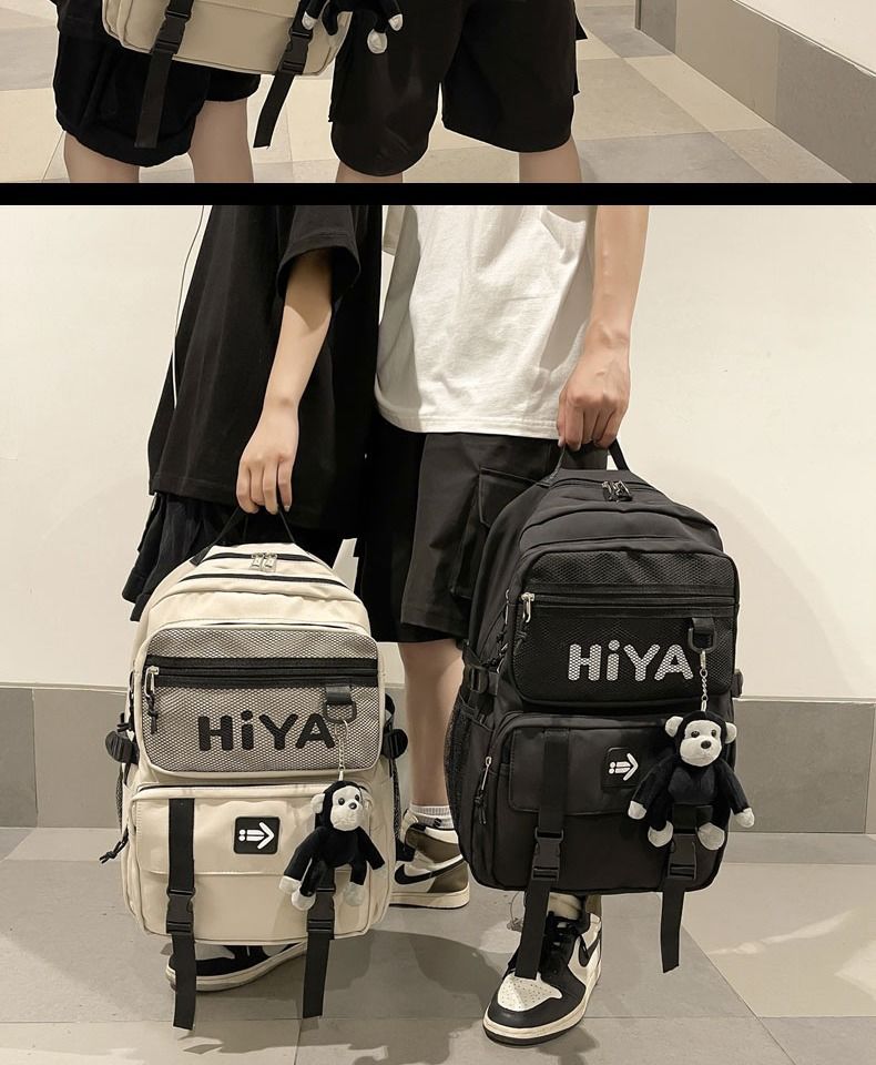 高中生书包国潮双肩包男女大容量时尚潮流高中初中大学生情侣书包