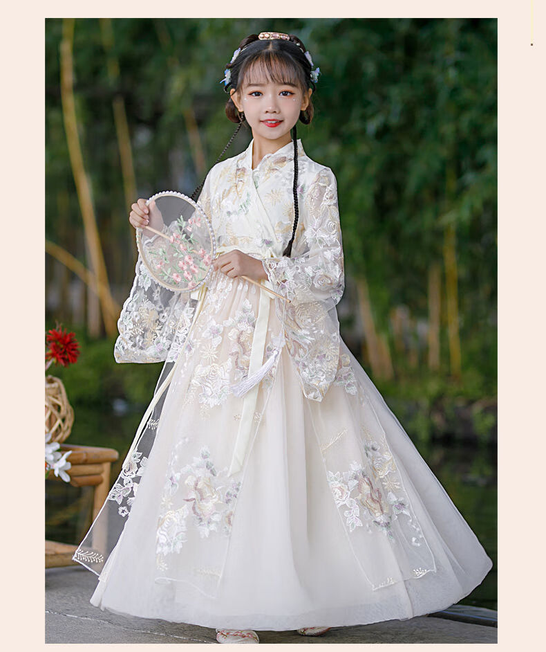 岁儿童古装夏天民族服装小孩中国风女装演出服仙气襦裙小女孩连衣裙