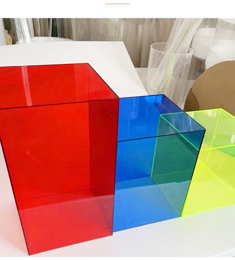 独尊彩色透明亚格力有色有机玻璃亚克力板定制塑料板红黄蓝色加工订做
