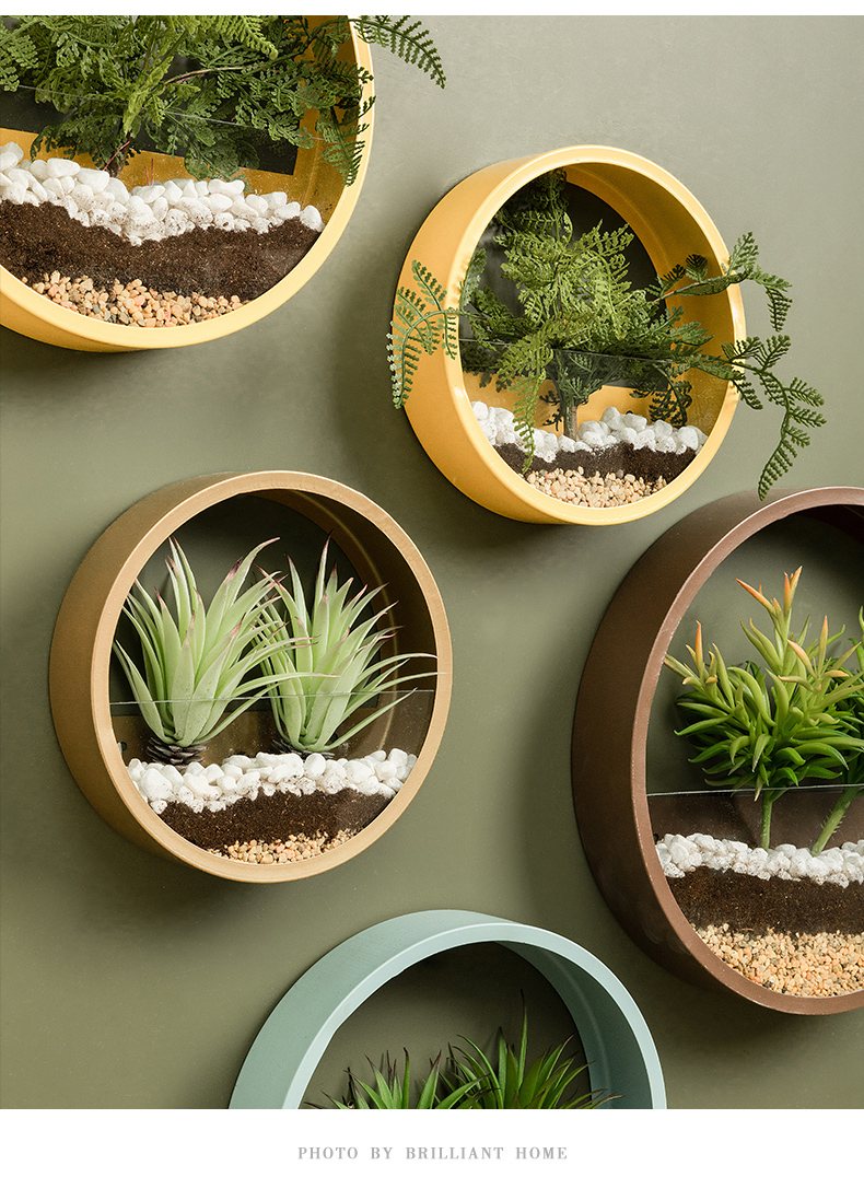 uhfw北欧餐厅墙壁挂墙上挂饰创意背景墙植物装饰品墙面仿真绿植挂件花