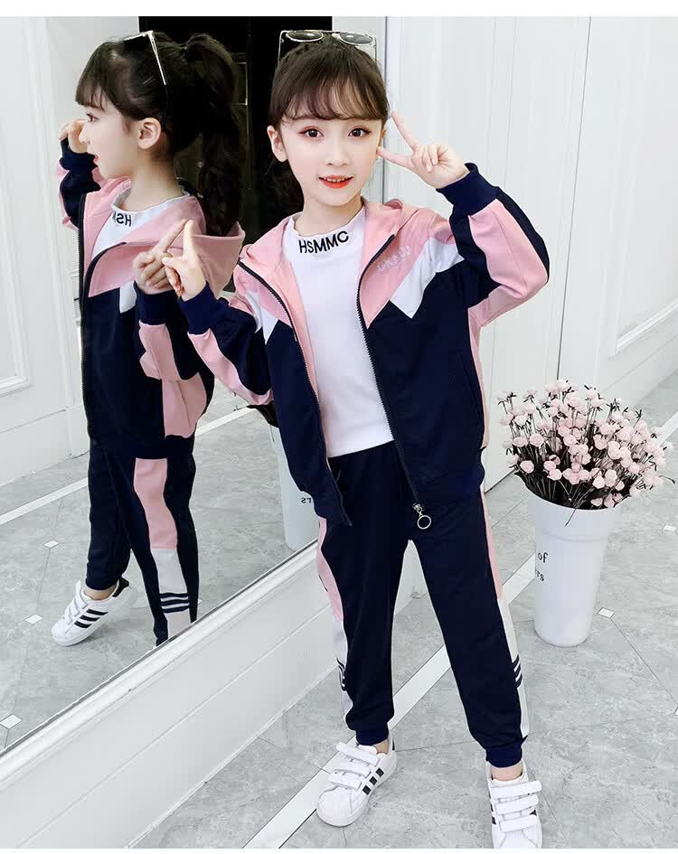 bitced小学生运动服套装4-13岁女童春装2022新款8女孩9中大儿童衣服